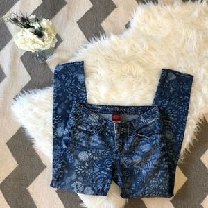 Merona botanical floral printed low rise skinny jeans